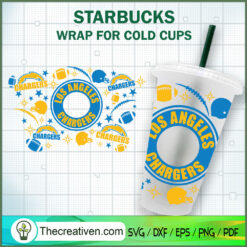 LA Chargers Starbucks Cold Cup SVG Cut File for Cricut & Silhouette