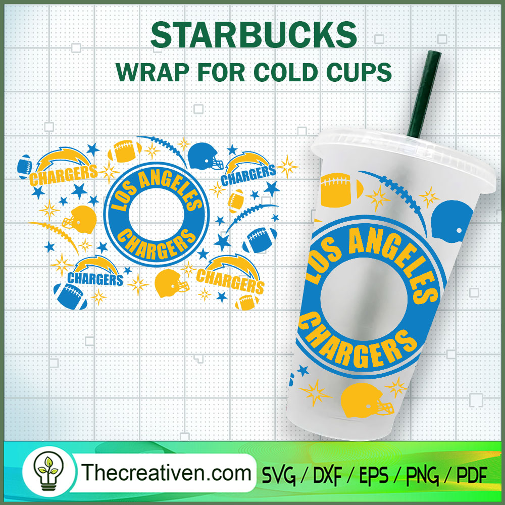 LA Chargers Starbucks Cold Cup SVG Cut File for Cricut & Silhouette 1 LA Chargers Starbucks Cold Cup SVG Cut File for Cricut & Silhouette