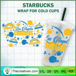 24OZ No Hole LA Chargers Sta SVG Cut File for Cricut