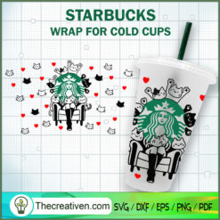 Cat Love Starbucks Starbucks SVG Cut File for Cricut
