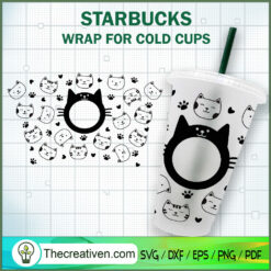 Cats Starbucks Cold Cup SVG Cut File for Cricut & Silhouette