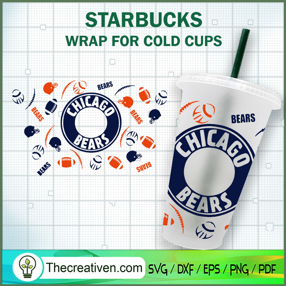 Chicago Bears Starbucks Cold Cup SVG Cut File for Cricut & Silhouette 1 Chicago Bears Starbucks Cold Cup SVG Cut File for Cricut & Silhouette