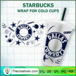 Dallas Cowboy Starbucks Cold Cup SVG Cut File for Cricut & Silhouette