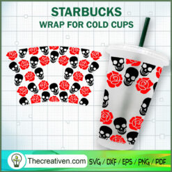 Halloween Skull And Rose Sta SVG Cut File for Cricut