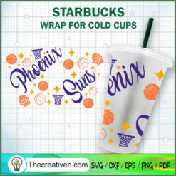 Phoenix Suns Starbucks Cold Cup SVG Cut File for Cricut & Silhouette