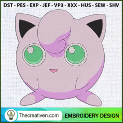 Jigglypuff Pokemon Embroider Embroidery Design