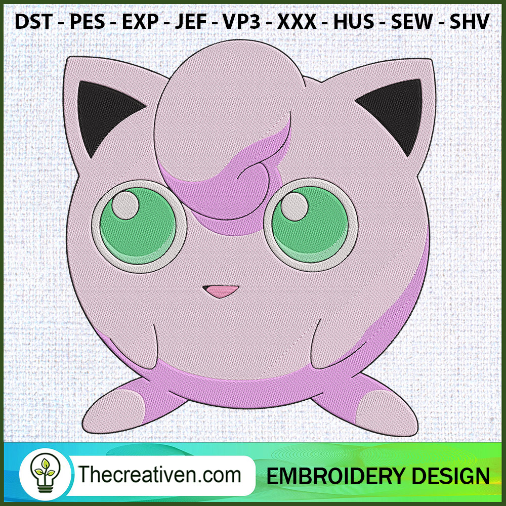 Jigglypuff Pokemon Embroider Embroidery Design 1 Jigglypuff Pokemon Embroider Embroidery Design