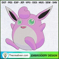 Wigglytuff Pokemon Embroider Embroidery Design