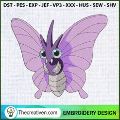 Venomoth Pokemon Embroidery  Embroidery Design