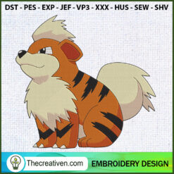 Growlithe Pokemon Embroidery Embroidery Design