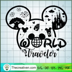 Mickey And Minnie World Traveler SVG Cut File for Cricut & Silhouette