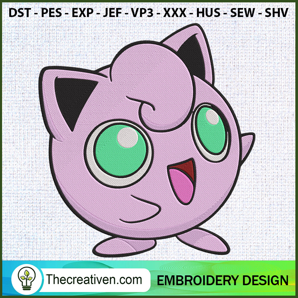 Cute Jigglypuff Pokemon Embr Embroidery Design 1 Cute Jigglypuff Pokemon Embr Embroidery Design