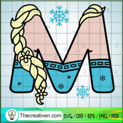 Frozen Letter M SVG, M Birthday SVG, Disney Frozen SVG