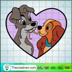 Lady And Tramp Valentine SVG Cut File for Cricut & Silhouette