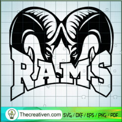Rams Logo BW SVG, Rams Football SVG, American Football SVG