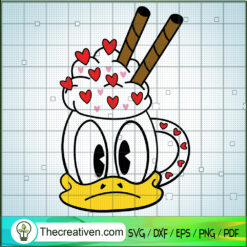 Donald Duck Valentines Day Mug SVG Cut File for Cricut & Silhouette