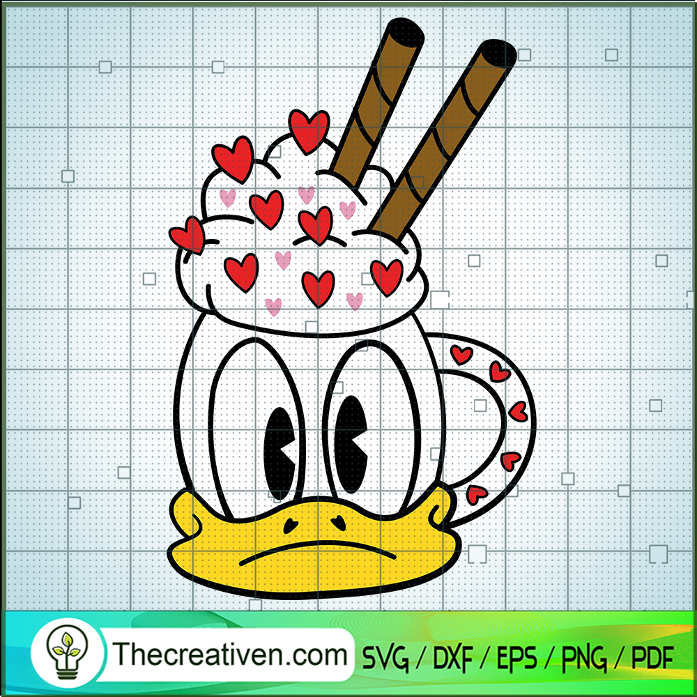 Donald Duck Valentines Day Mug SVG Cut File for Cricut & Silhouette 1 Donald Duck Valentines Day Mug SVG Cut File for Cricut & Silhouette