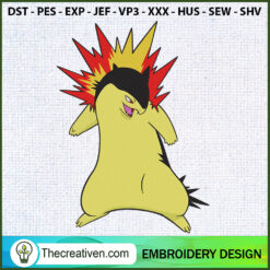 Typhlosion Pokemon Embroider Embroidery Design