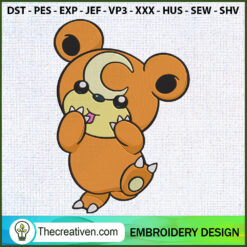Teddiursa Pokemon Embroidery Embroidery Design