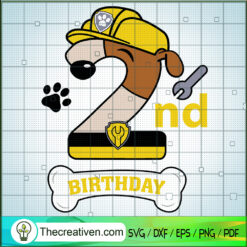 Rubble 2nd Birthday SVG, Paw Patrol SVG, Birthday Kids SVG