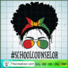 School Counselor SVG Cut File for Cricut & Silhouette 3 School Counselor African Women Messy Bun Black History Month copy
