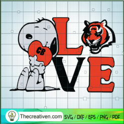 Snoopy Love Cicinati Bengals SVG Cut File for Cricut & Silhouette