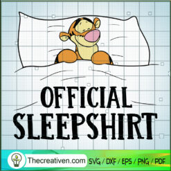 Official Sleepshirt SVG, Tiger Sleeping SVG, Funny Cartoon SVG