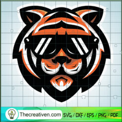 Cool Bengals Tiger With Sung SVG Cut File for Cricut