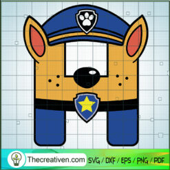 Letter Chase H SVG, Chasw Paw Patrol SVG, Letter H SVG