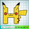 Letter Pikachu H SVG, Letter H SVG, Pikachu SVG