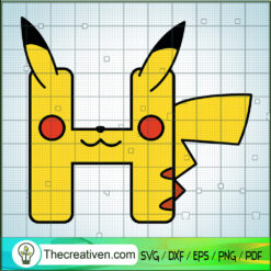 Letter Pikachu H SVG, Letter H SVG, Pikachu SVG