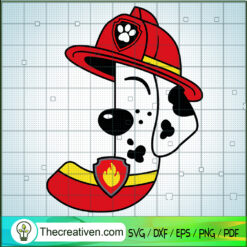 Marshall Letter J SVG, Marshall Paw Patrol SVG, Letter J SVG
