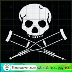 MTV Jackass Skull And Crutch SVG Cut File for Cricut