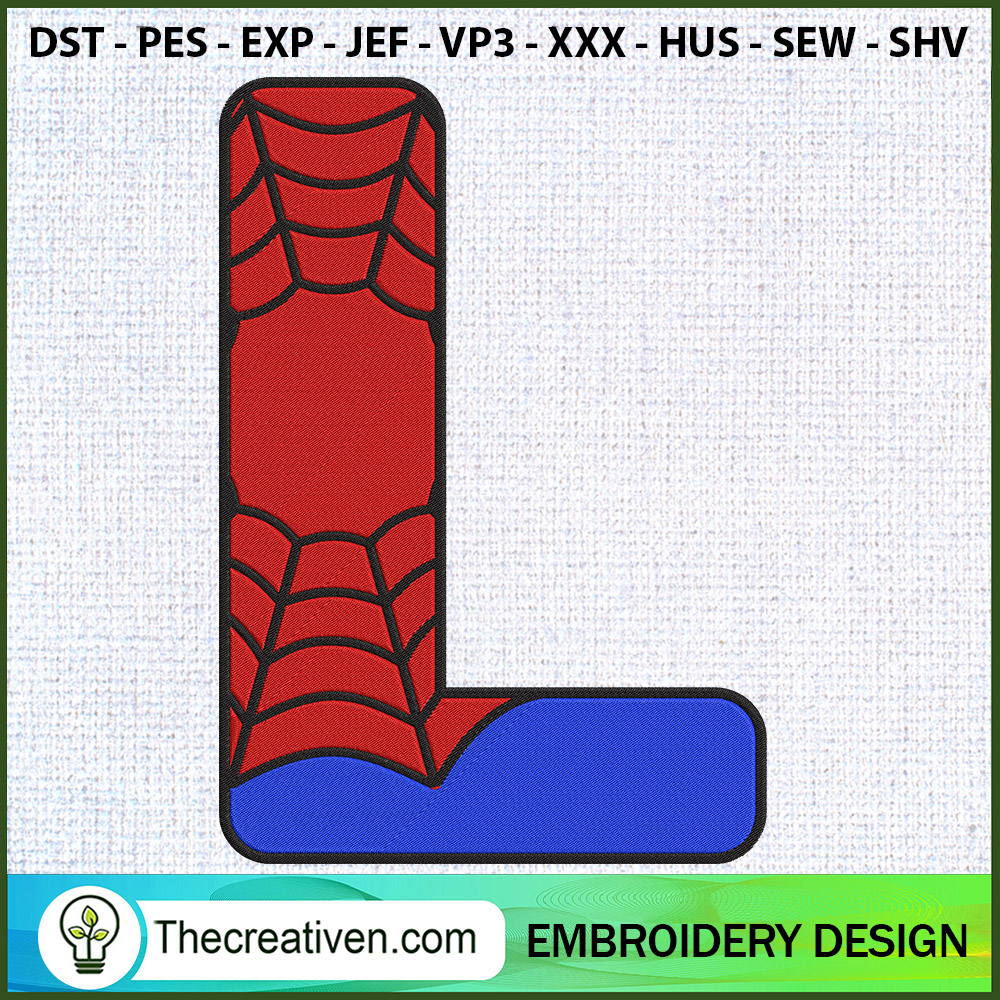 Spider-man Letter L Embroide Embroidery Design 1 Spider-man Letter L Embroide Embroidery Design