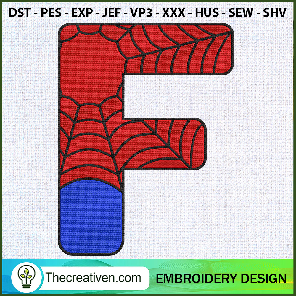 Spider-man Letter F Embroide Embroidery Design 1 Spider-man Letter F Embroide Embroidery Design
