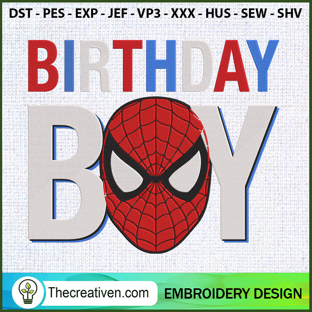 Birthday Boy Spider Man Embr Embroidery Design 1 Birthday Boy Spider Man Embr Embroidery Design