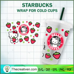 Hello Kitty Strawberry Starb SVG Cut File for Cricut
