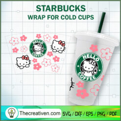 Cute Hello Coffee Starbucks  SVG Cut File for Cricut