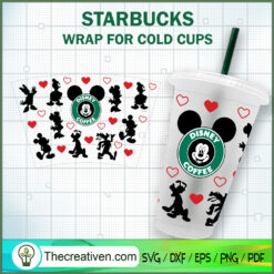 Disney Characters Starbucks  SVG Cut File for Cricut