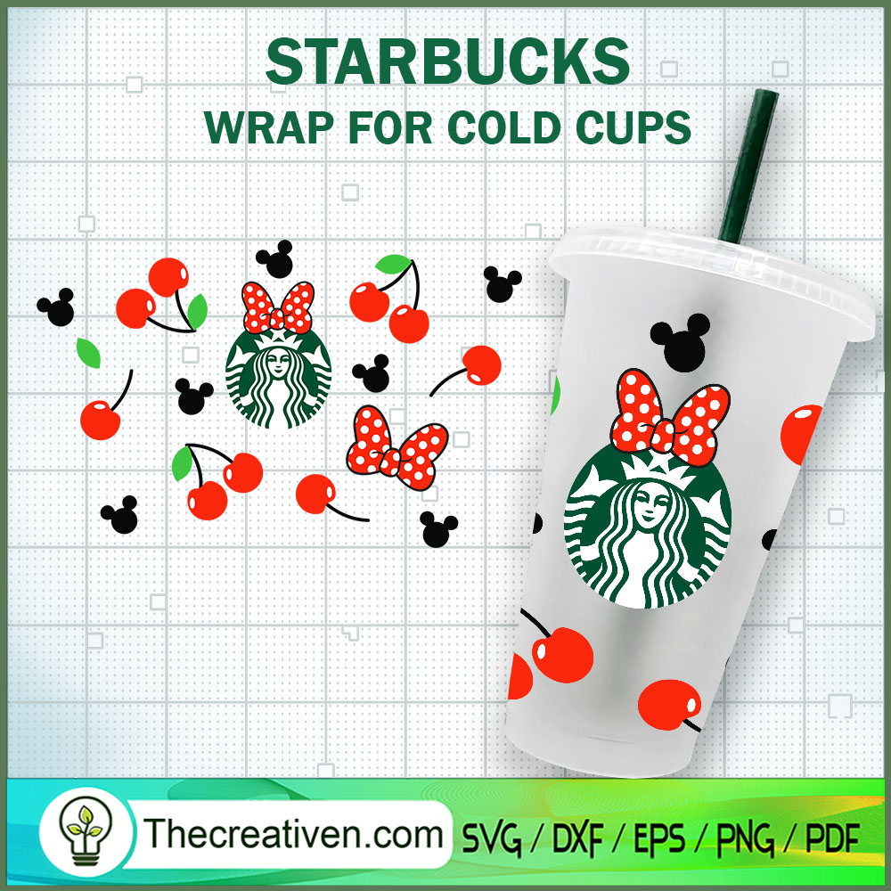Cherry Minnie Starbucks Cold Cup SVG Cut File for Cricut & Silhouette 1 Cherry Minnie Starbucks Cold Cup SVG Cut File for Cricut & Silhouette