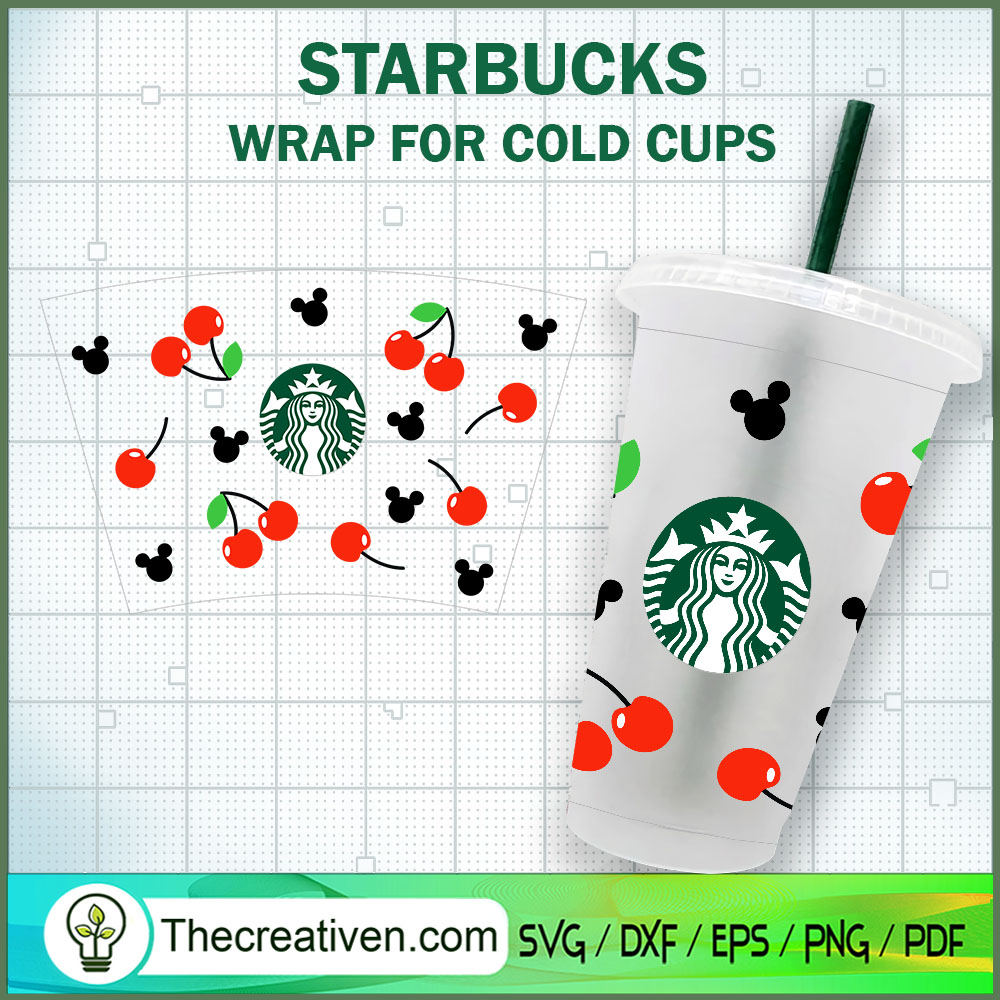 Cherry Mickey Starbucks Cold Cup SVG Cut File for Cricut & Silhouette 1 Cherry Mickey Starbucks Cold Cup SVG Cut File for Cricut & Silhouette