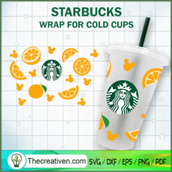 Orange Mickey Juice Starbuck SVG Cut File for Cricut