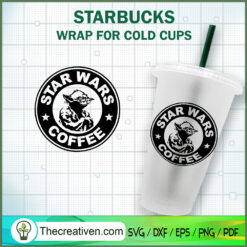 Star Wars Old Yoda Starbucks SVG Cut File for Cricut