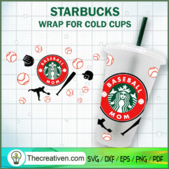 Baseball Mom Starbucks Cold Cup SVG Cut File for Cricut & Silhouette