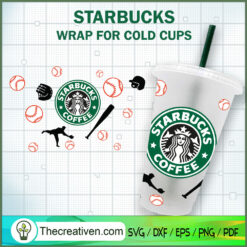 Baseball Starbucks Cold Cup SVG Cut File for Cricut & Silhouette