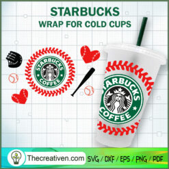 Love Baseball Starbucks Cold Cup SVG Cut File for Cricut & Silhouette