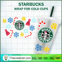 Christmas Starbucks Cold Cup SVG Cut File for Cricut & Silhouette