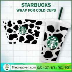 Milk Cow Print Starbucks Cold Cup SVG Cut File for Cricut & Silhouette