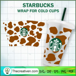 Cow Print Starbucks Cold Cup SVG Cut File for Cricut & Design 84642