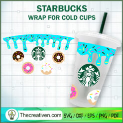 Colorful Donut Starbucks Cold Cup SVG Cut File for Cricut & Silhouette